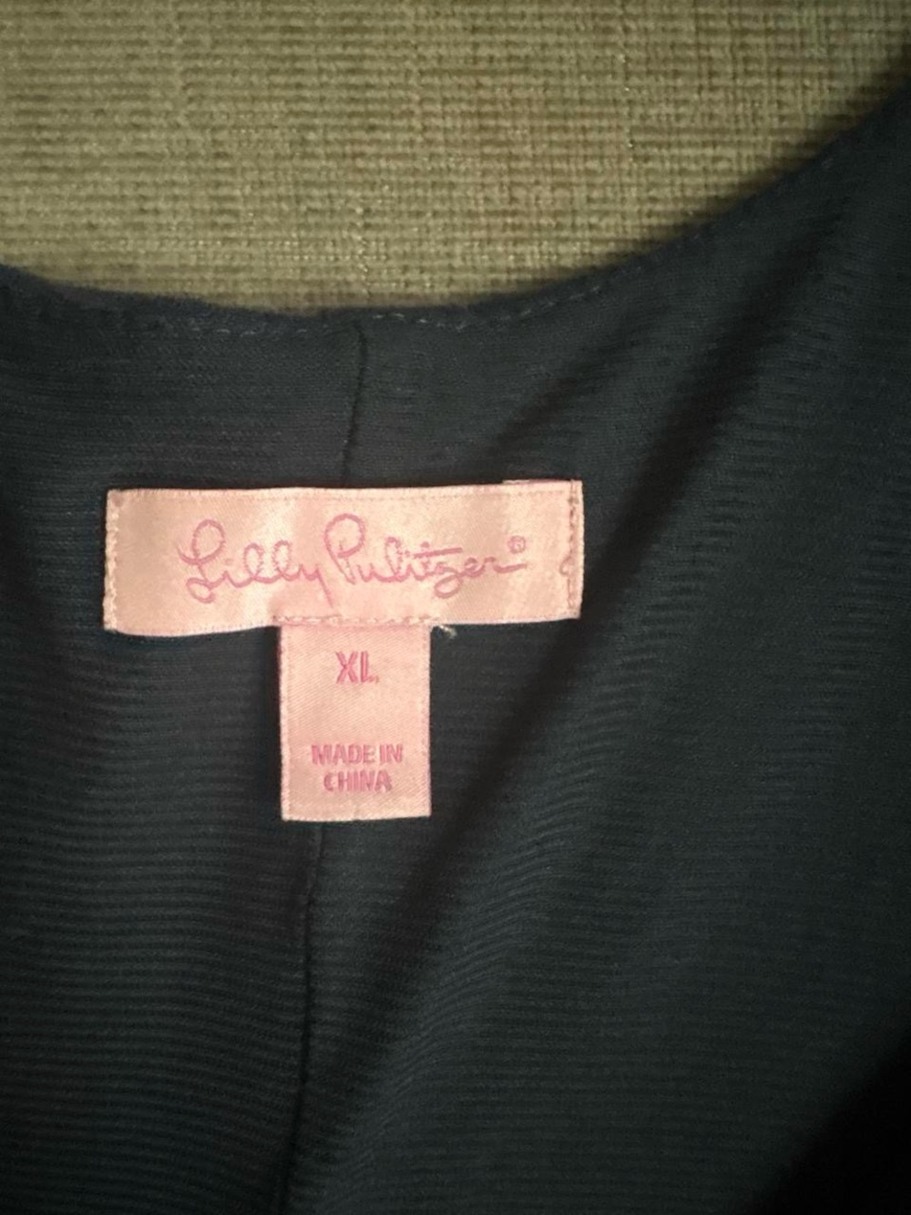 Label-only interior of a dress